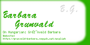 barbara grunvald business card